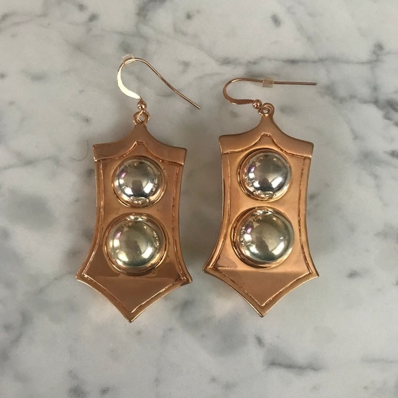 Tory Burch Jewelry - Tory Burch Rose Gold/Copper Drop Earrings